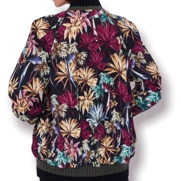 ZARA Tropical Hawaiian Bomber Jacket Size XS - Picture 2 of 13